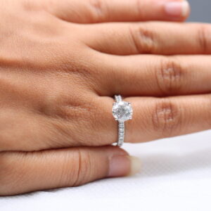 2 ct Lab Grown Round Accented With Solitaire Diamond Ring - Image 12