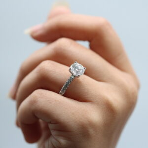 2 ct Lab Grown Round Accented With Solitaire Diamond Ring - Image 14