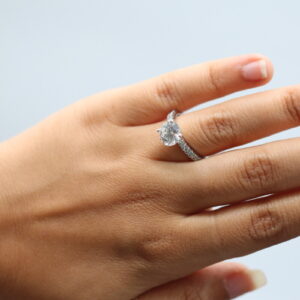 2 ct Lab Grown Round Accented With Solitaire Diamond Ring - Image 13
