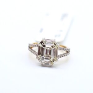 2.48 ct Emerald Cut Lab Grown Diamond Solitaire With Accents Ring