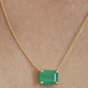 3.2 ct Lab Grown Emerald Diamond Pendant
