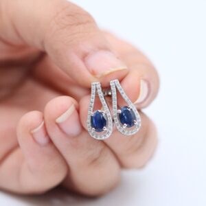 2.1 ct Oval Cut Lab Grown Diamond Drop Dangle Earrings