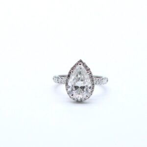 3.70 ct Lab Grown Diamond Solitaire With Accents  Ring