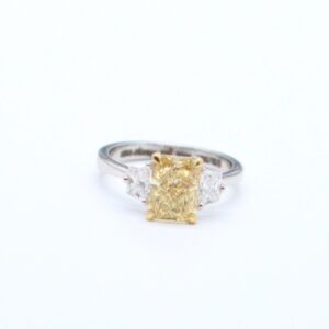 4.40 ct Lab Grown Diamond Solitaire with Accents Ring