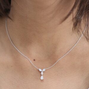 1 ct Marquise & Pear Cut Lab Grown Diamond Solitaire Pendant with Chain