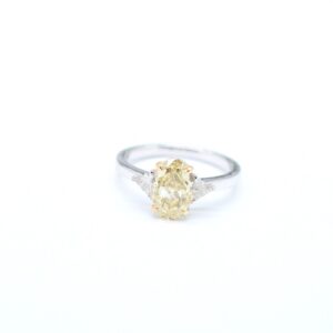 3.43 ct Lab Grown Solitaire With Accented Diamond Ring