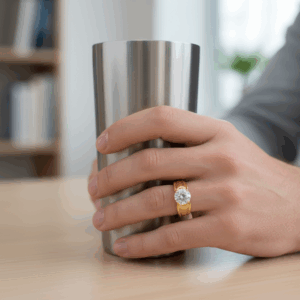 3.10 ct Round Cut Lab Grown Diamond Men's Solitaire  Ring