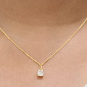 1 ct Lab Grown Diamond Solitaire Pendant with Chain