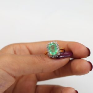 4.43 ct Lab Grown Solitaire With Accented Diamond Ring