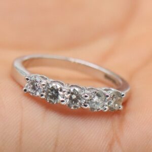 0.39 ct Lab Grown Diamond Half Eternity Band Ring