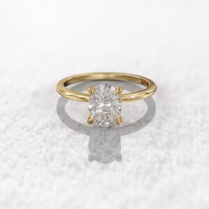 1.5 ct Oval Cut Lab Grown Solitaire Diamond Ring