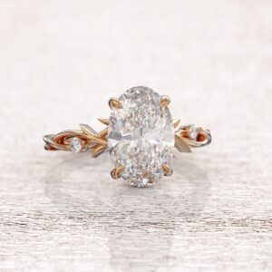 2.50 ct Oval Cut Lab Grown Diamond Accented Solitaire Ring
