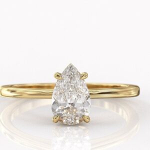 2 ct Pear Cut Lab Grown Solitaire Diamond Ring