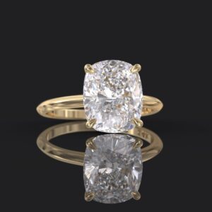 2 ct Cushion Cut Lab Grown Diamond Solitaire Ring