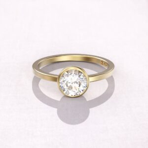 1.5 ct Round Cut Lab Grown Diamond Solitaire Ring (Matte Finish)