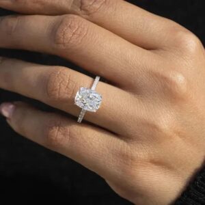 2.25 ct Lab Grown Solitaire With Accented Diamond Ring