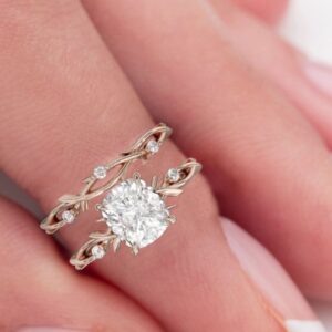 2.10 ct Cushion Cut Lab Grown Diamond Accented Solitaire Ring