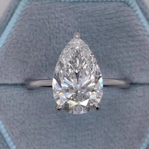 4 ct Lab Grown Pear Cut Diamond Solitaire Ring