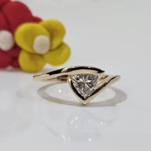 1 ct Trillion Cut Lab Grown Diamond Solitaire Ring