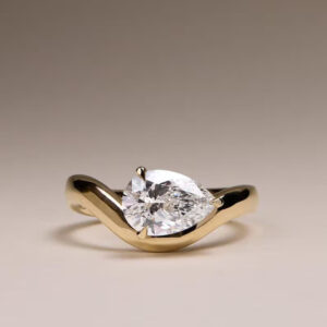 2 ct Pear Cut Lab Grown Diamond  Solitaire Ring